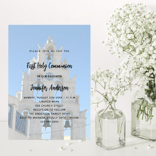 First Communion custom photo church Invitation