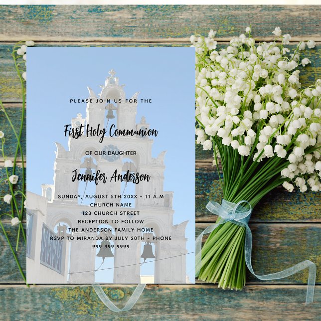 First Communion custom photo church luxury Invitation (Creator Uploaded)
