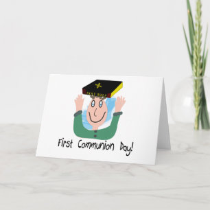 First Communion Day~"Boy With Bible" Card