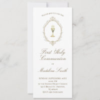 first communion elegant beige frame