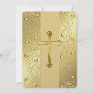 First Communion "Embossed" Cross Invitation