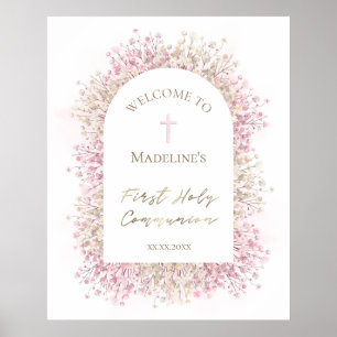 First Communion floral welcome Poster