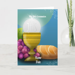 First Communion Gifts Eucharist Personalised Card