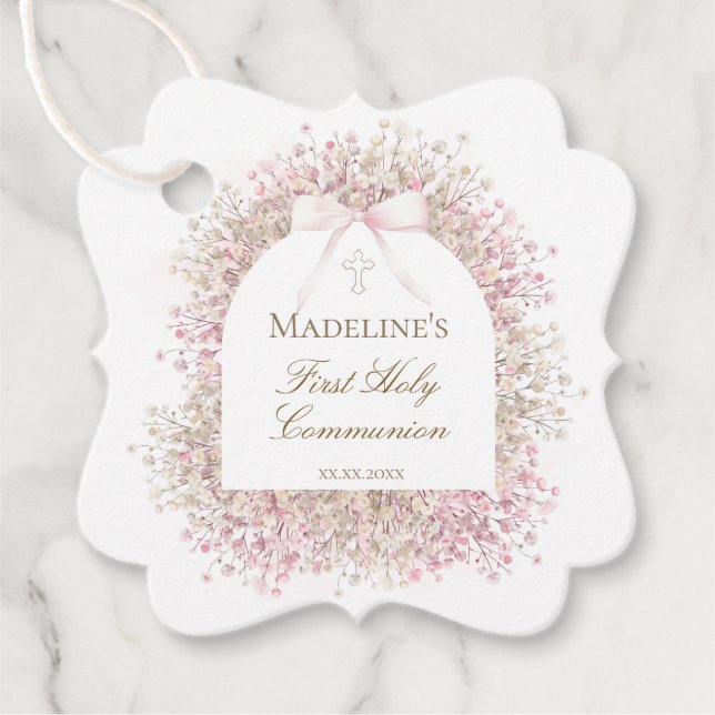 First Communion girl Favour Tags (Front)