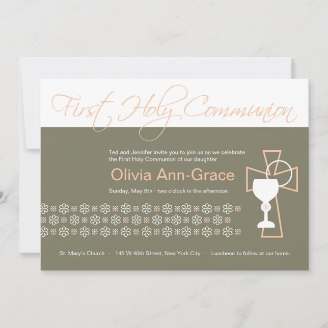 First Communion - Girl Invitation (Front)