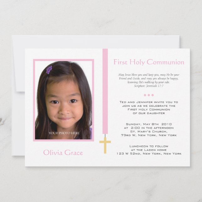 First Communion - Girl Invitation (Front)