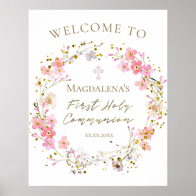 First Communion girl welcome Poster (Front)
