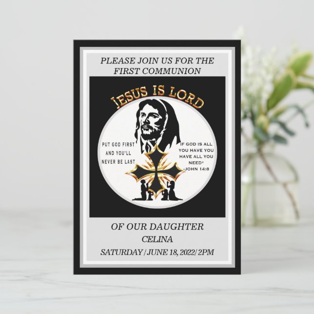 First Communion Invitation (Standing Front)