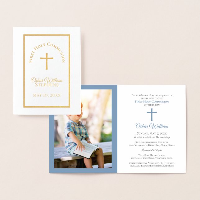 First Communion Invitation with Photo (Display)