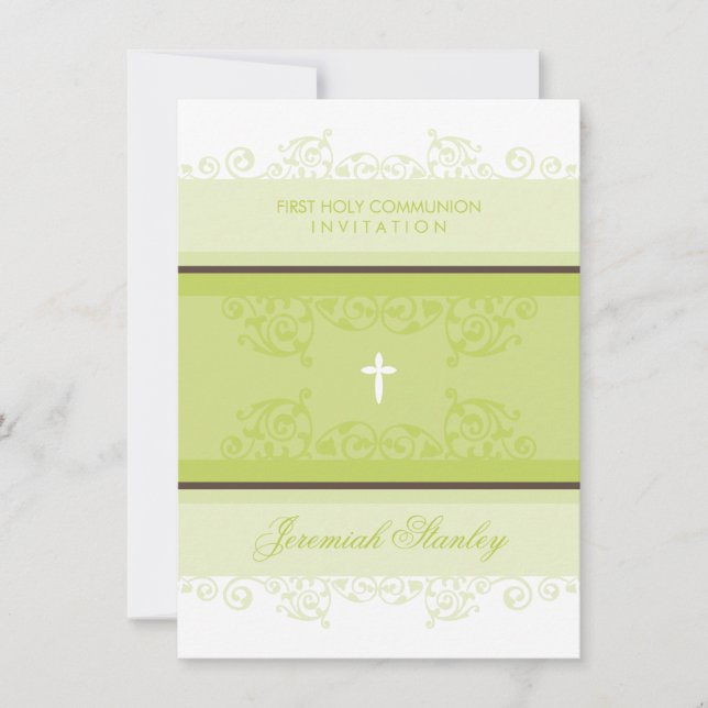 FIRST COMMUNION INVITES :: curls 3P (Front)