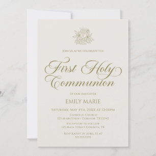First Communion Marfil Invitation