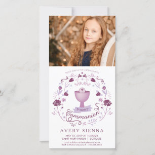 First Communion Photo Card - Invitation - Girl