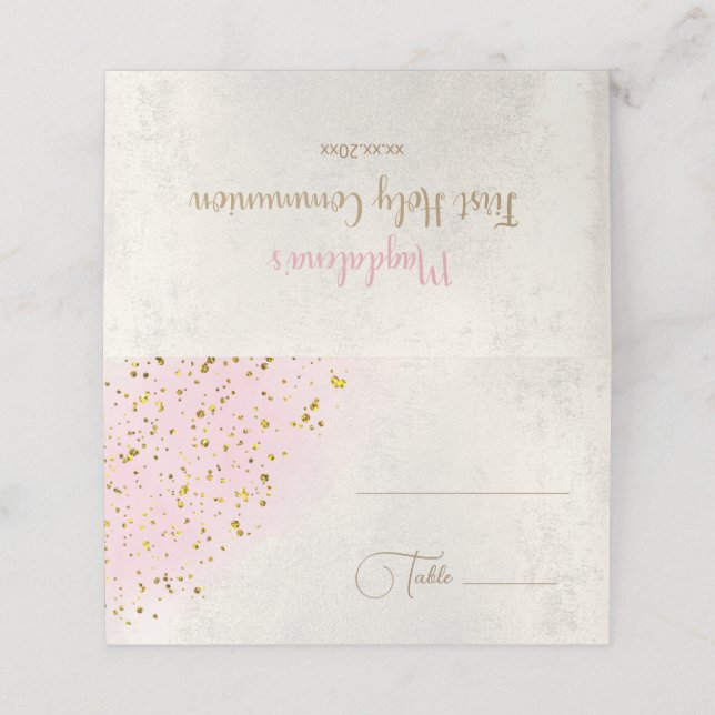 First Communion Place Card (Outside Unfolded)