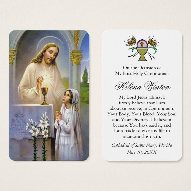 First Communion Prayers | Girl Communion 6 (Front & Back)