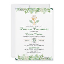 First Communion Spanish Green Leaves Greenery 