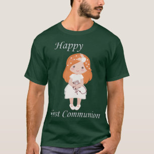 First Communion Standing Redhead Girl T-Shirt