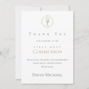 First Communion  thank you Card