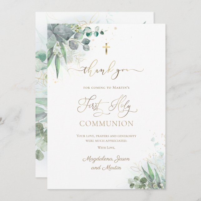 First Communion thank you Card (Front/Back)