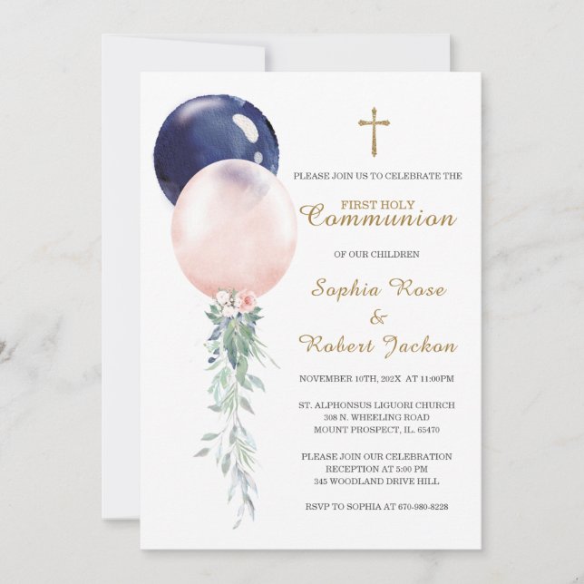 First Communion Twin Template (Front)