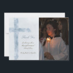 First Communion watercolor blue cross thank you Invitation<br><div class="desc">First Communion thank you card</div>