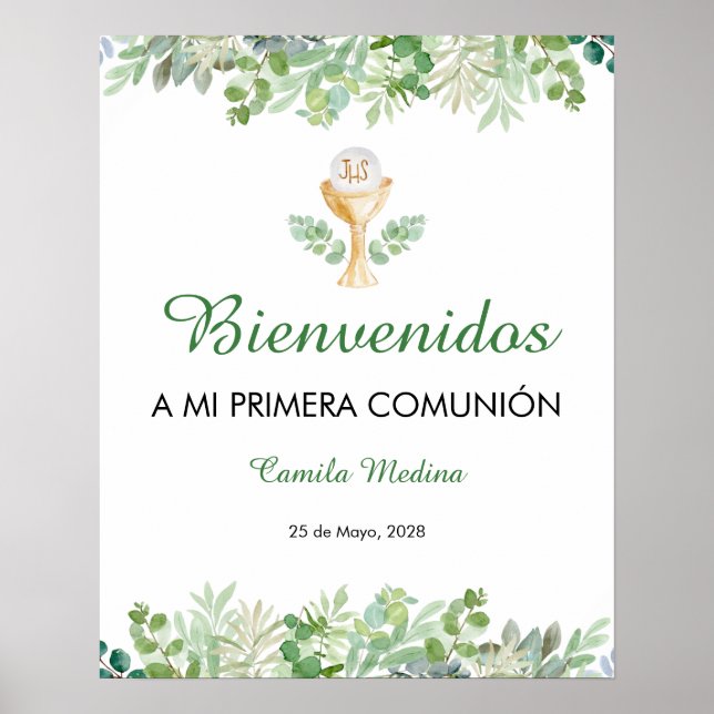 First Communion Welcome Cartel de Bienvenida  Poster (Front)
