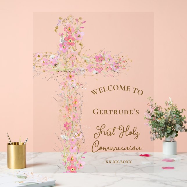 First Communion welcome clear sign (Wedding)