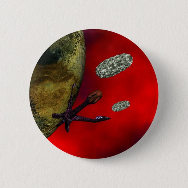 first contact 6 cm round badge (Front)