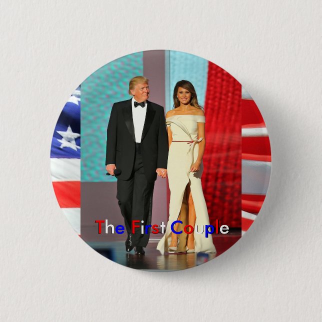 First Couple Donald and Melania Trump Inauguration 6 Cm Round Badge (Front)
