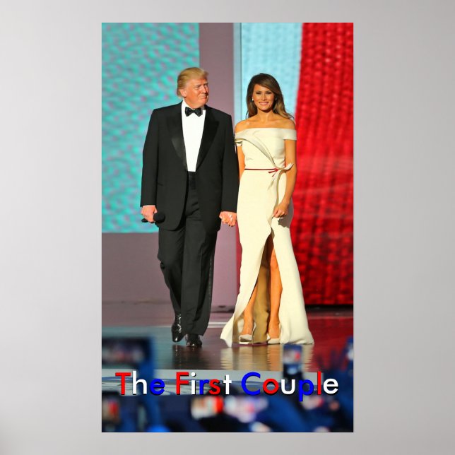 First Couple Donald and Melania Trump Liberty Ball Poster (Front)