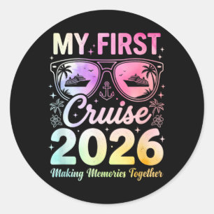 First Cruise 2026 Funny First Time Cruise Vacation Classic Round Sticker