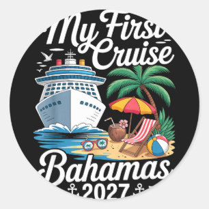 First cruise bahamas 2027 vacation trip matchingFi Classic Round Sticker