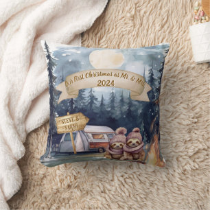 First Cute Christmas Newlywed Keepsake Ornament Cushion