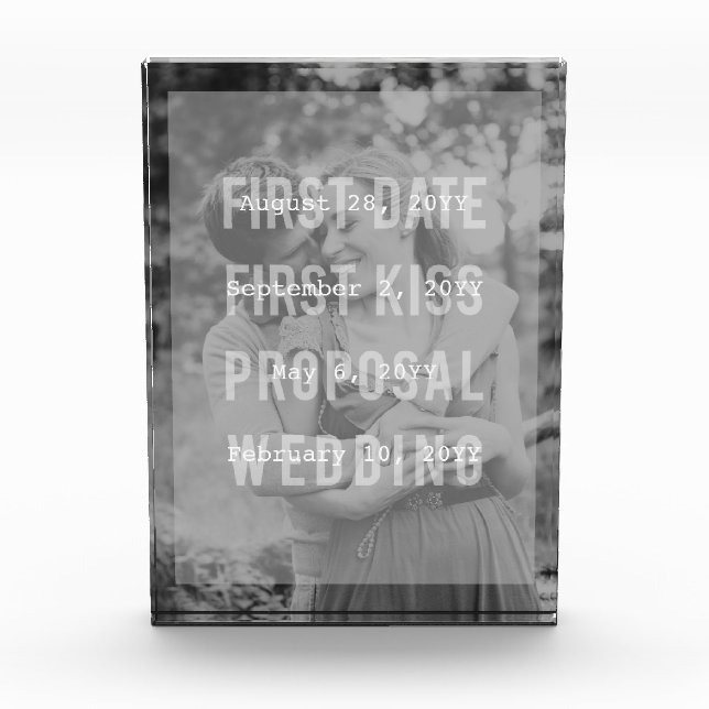First Date First Kiss Proposal Wedding Dates Photo Block (Front)