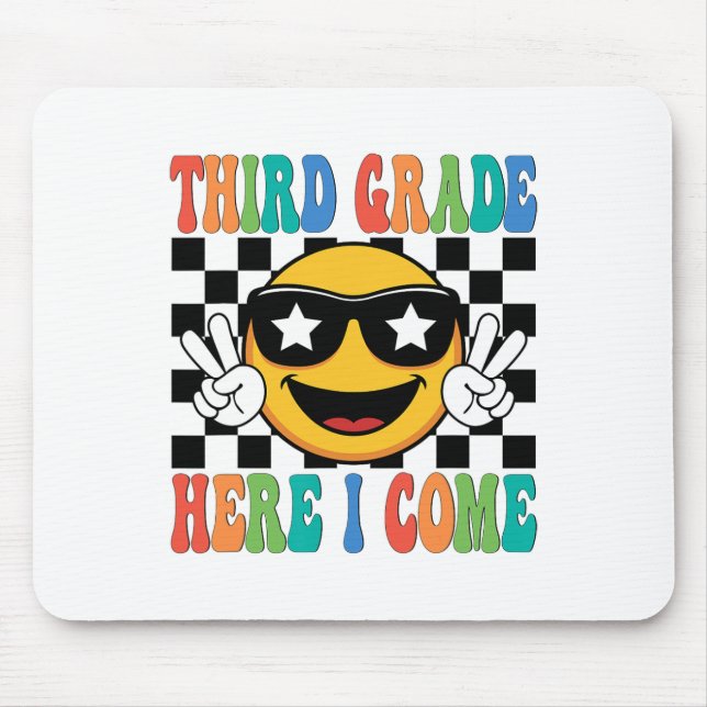 First Day 3rd Grade Third Grade Here I Come Back T Mouse Pad (Front)