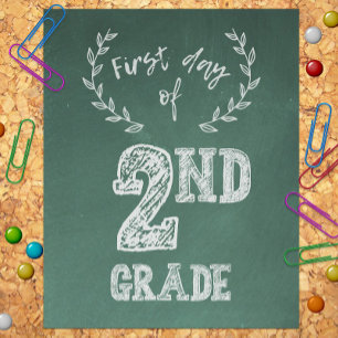 First Day Back to School, 1st Day of 2nd Grade Photo Print