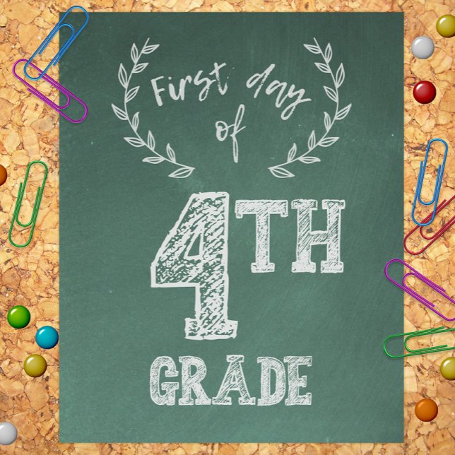 First Day Back to School, 1st Day of 4th Grade Photo Print (Creator Uploaded)