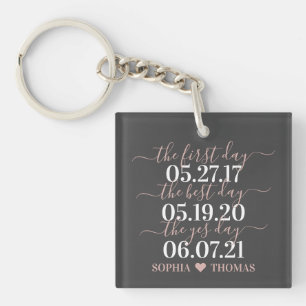 First Day Best Day Yes Day Wedding Date accessory Key Ring