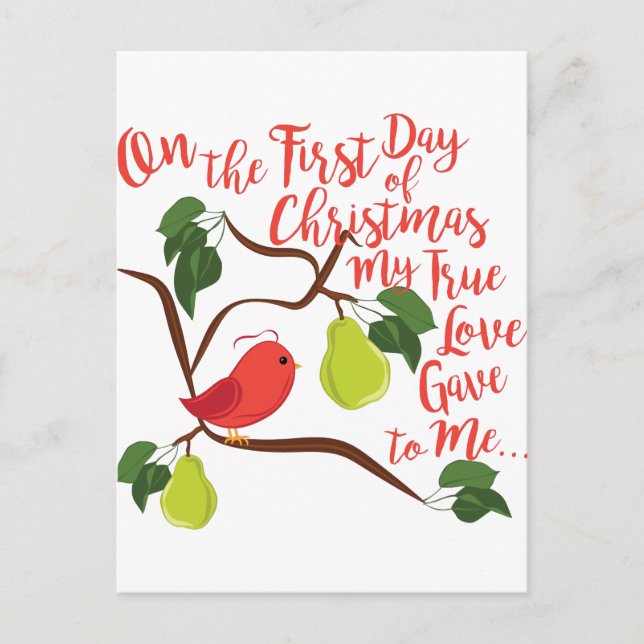 First Day Christmas Holiday Postcard (Front)