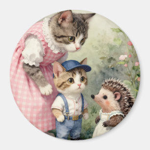 First Day Greetings – Kitten & Hedgehog Magnet