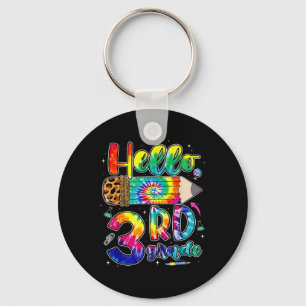 First Day Hello 3rd Grade Back To School Teachers  Key Ring