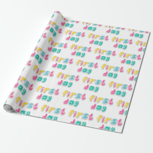 FIRST DAY Kids Bubble Alphabet Wrapping Paper