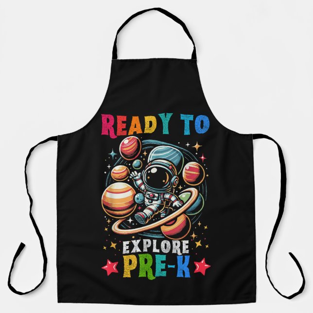 First day Kids Welcome back to School Astronaut Apron (Front)