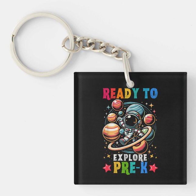First day Kids Welcome back to School Astronaut  Key Ring (Front)