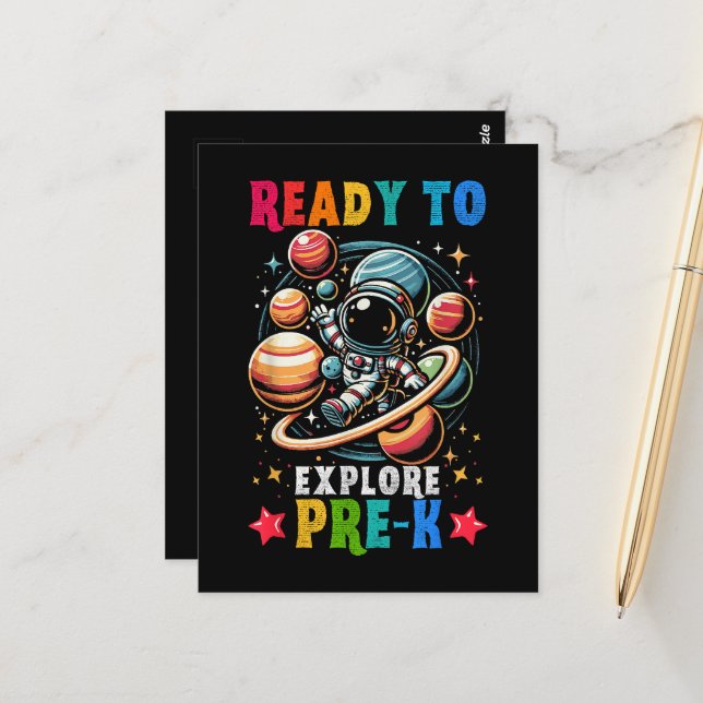 First day Kids Welcome back to School Astronaut  Postcard (Front/Back In Situ)