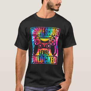 First Day Middle School Level Unlocked Gamer Gamin T-Shirt