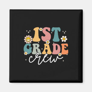 First Day Of 1st Grade Crew Groovy Back To School  Magnet