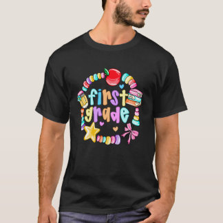 First Day of 1st Grade Friendship Bracelet Back to T-Shirt