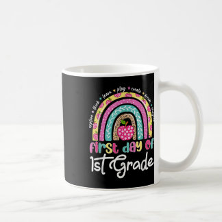 First Day Of 1st Grade Leopard Rainbow Back To Sch Coffee Mug
