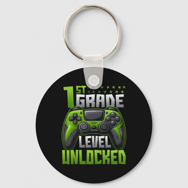 First Day Of 1st Grade Level Unlocked Ck To School Key Ring (Front)