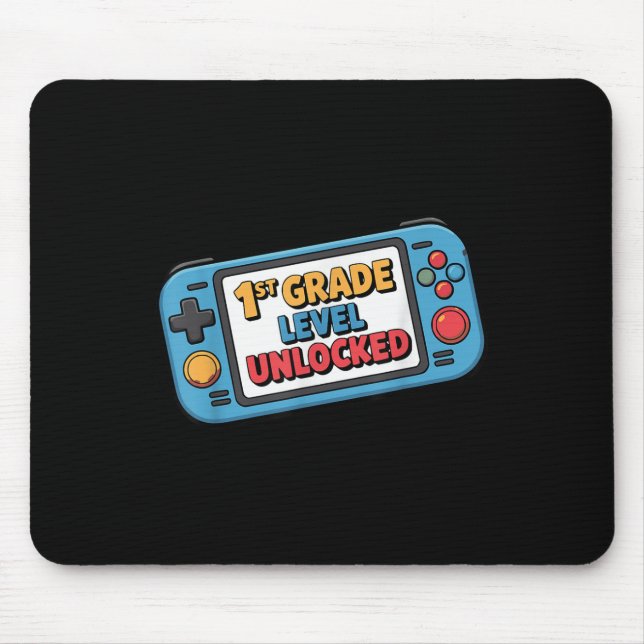 First Day Of 1st Grade Level Unlocked Gaming Boy F Mouse Pad (Front)